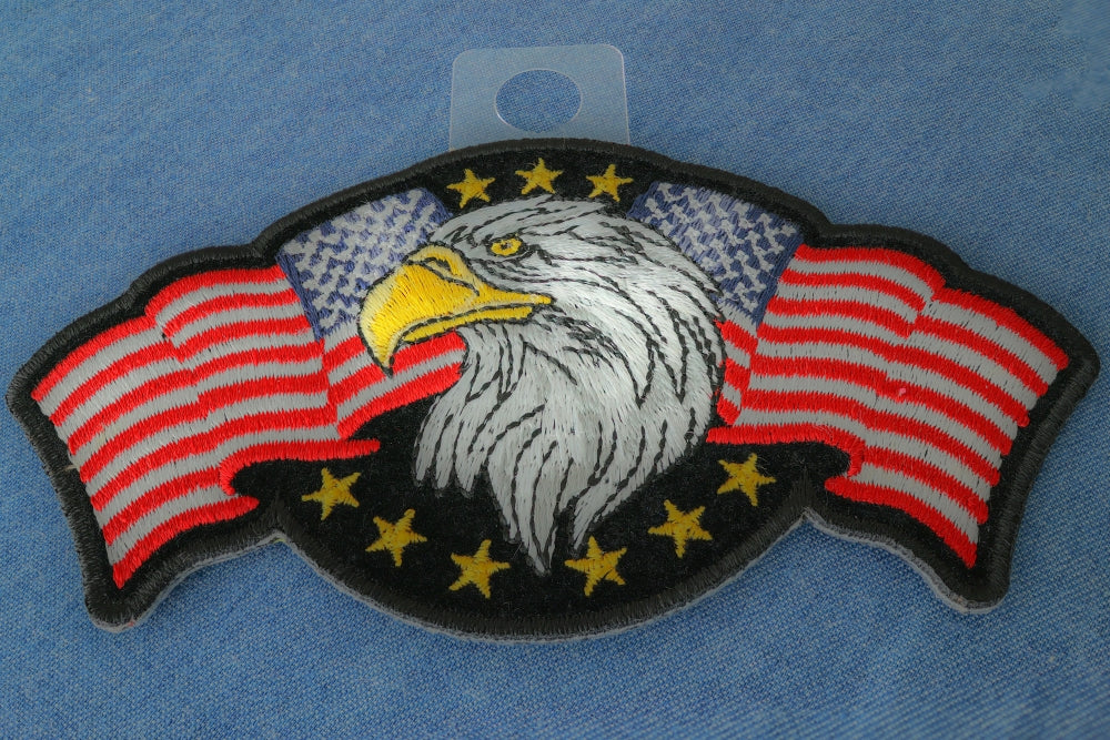 Star Spangled Banner Eagle Patch – Embroidered Iron-On Patch (  4.5 x 2.5 inche )